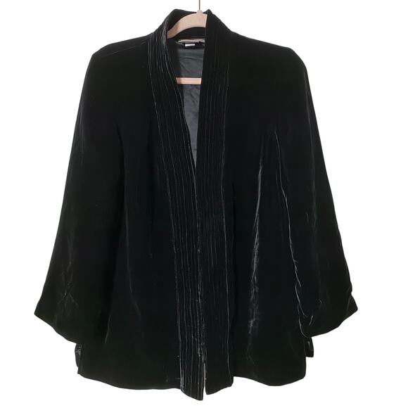 Isabella Bird Jackets & Blazers - Md Isabella Bird Black Velvet Blazer Jacket Silk Blend Shawl Collar Quiet Luxury